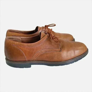 Bass Mens Oxford Dress Shoes Brown Leather Waterproof Lace Up 10 M